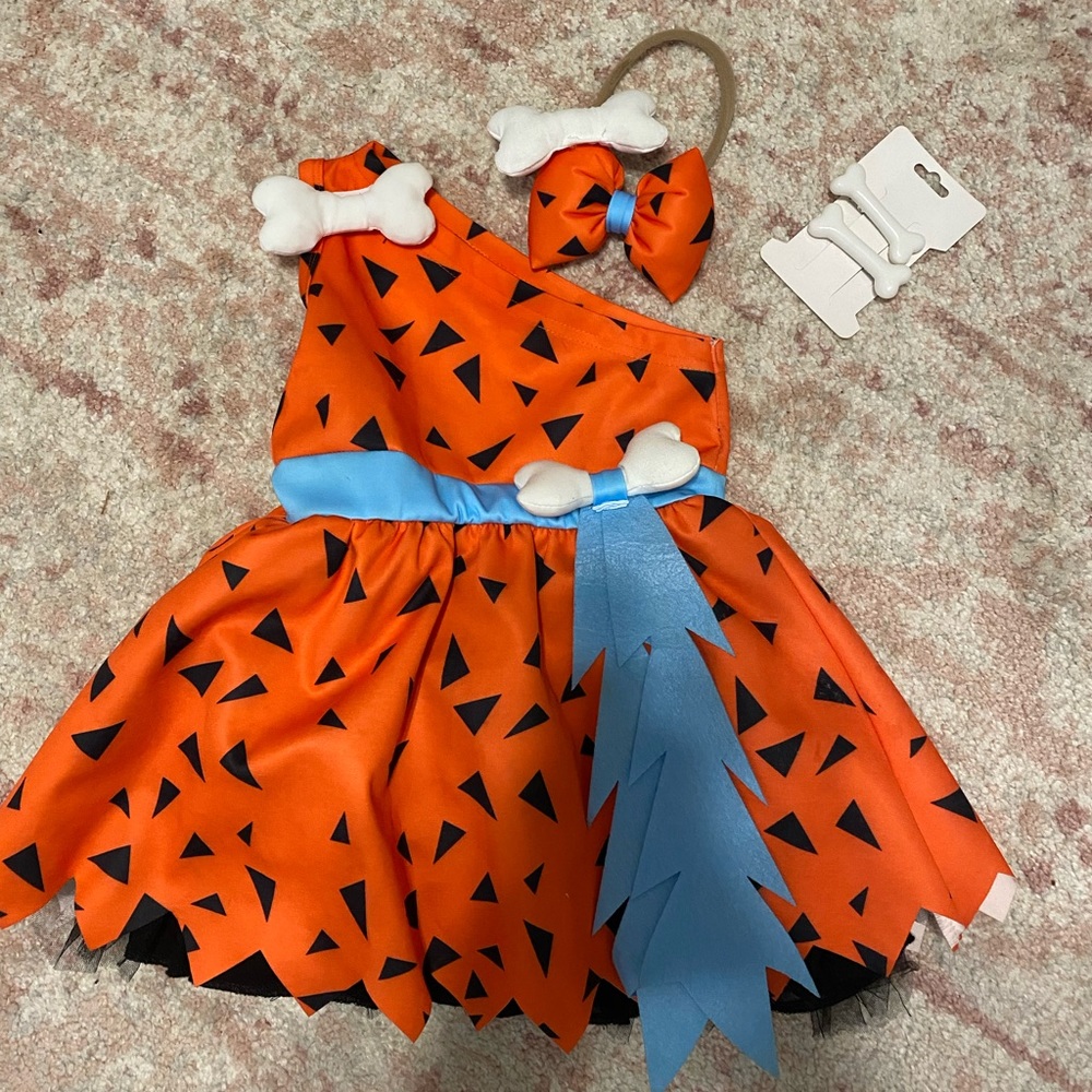 2-3T (90) Pebbles costume GUC comes with extra boxes for pig tails 
$23 shipped